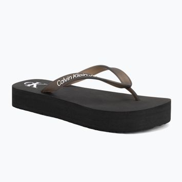 Calvin Klein YW0YW01830 Sandalo da spiaggia Flatform Tpu nero/bianco brillante da donna