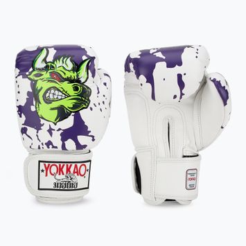 Guanti da boxe da uomo YOKKAO Angry Bull bianco