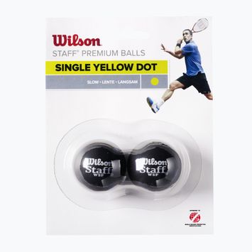 Wilson Staff Squash 2 palline Yelllow Dot 2 pezzi neri WRT617800+ palline da squash.