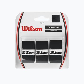 Wilson Pro Comfort Overgrip racchette da tennis 3 pezzi nero WRZ4014BK