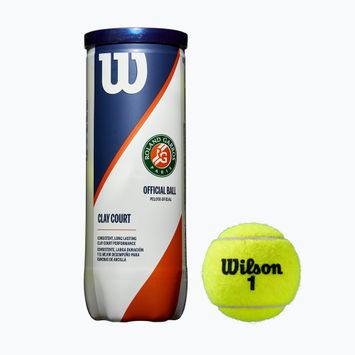 Palline da tennis Wilson Roland Garros Clay Ct 3 pezzi giallo WRT125000