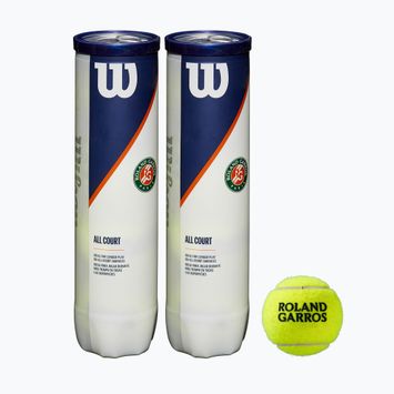 Palline da tennis Wilson Roland Garros All Ct 4 Ball 2Pk 8 pezzi giallo WRT116402