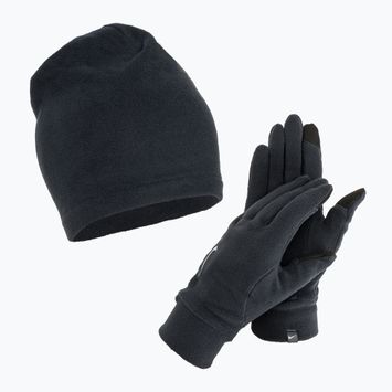 Set berretto + guanti Nike Fleece uomo nero/nero/argento