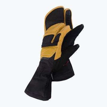 Lenz Heat Glove 8.0 Finger Cap Lobster nero/giallo guanto da sci riscaldato
