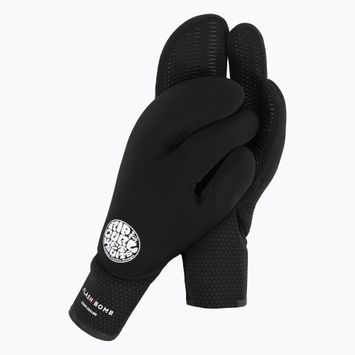 Rip Curl Flashbomb 5/3 mm 3 Finger guanti da uomo in neoprene nero