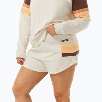 Pantaloncini da corsa Block Party Track Rip Curl da donna, color farina d'avena
