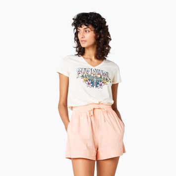 Rip Curl Block Party V Tee donna bianco sporco