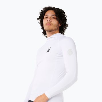 Uomo Rip Curl Search UPF Performance Hooded Swim Longsleeve bianco