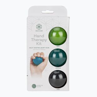 Palle per massaggio Gaiam Restore Hand Therapy Knit green/yellow/black