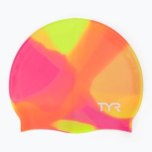 Cuffia da nuoto junior TYR Tiedye Silicone Multicolor Jr yellow/pink/orange
