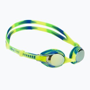 Occhialini da nuoto TYR Swimple Tie Dye Mirrored oro/verde/blu per bambini
