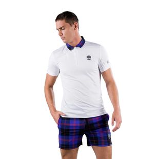 Polo tennis uomo HYDROGEN Tartan Zipped Tech Polo bianco T00518E82