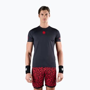 Camicia da tennis HYDROGEN Panther Tech Tee nero/rosso da uomo