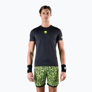 Camicia da tennis HYDROGEN Panther Tech Tee nero/giallo da uomo