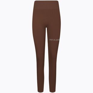 Leggings allenamento donna Gym Glamour Push Up cioccolato