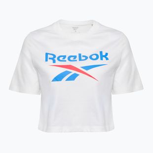 Reebok Identity Big Logo Crop Tee donna bianco/corallo/blu