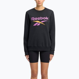 Felpa Reebok Identity Big Logo Fleece Crew donna nero/viola rave/ambra elettrica