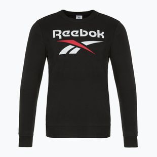 Felpa Reebok Identity Big Logo Fleece Crew uomo nero/bianco/rosso vettoriale