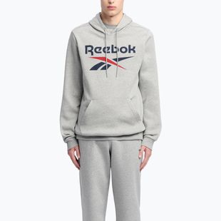 Uomo Reebok Identity Big Logo Fleece Hoodie grigio medio/calore/vector navy/vector red