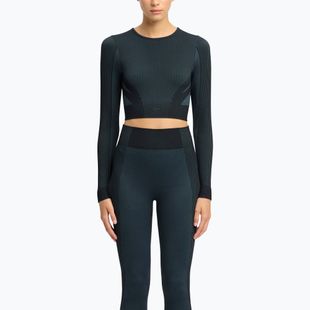 Reebok RBK Lab Seamless Crop a maniche lunghe da donna per l'allenamento, nero