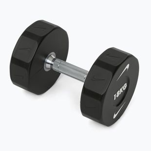 Manubrio cromato Nike Strength Pro Urethane Dumbbell 18 kg black/white