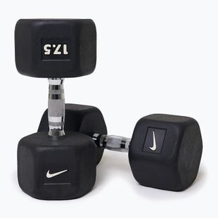 Manubrio gommato Nike Strength Hex Dumbbell 17,5 kg black/white
