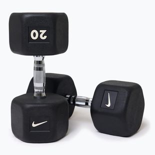 Manubrio gommato Nike Strength Hex Dumbbell 20 kg black/white