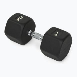 Manubrio gommato Nike Strength Hex Dumbbell 22,5 kg black/white