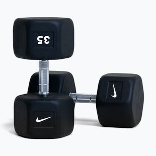 Manubrio gommato Nike Strength Hex Dumbbell 35 kg black/white