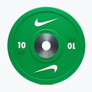 Pesi bumper Nike Strength Pro Urethane Bumper Plates 10 kg green/white