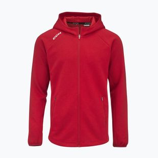 Felpa uomo CCM Locker Room Full Zip SR red