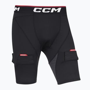 Pantaloncini da hockey CCM Ribano Compresion SR da uomo con bretelle, nero