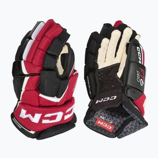 Guanti da hockey CCM JetSpeed FT6 Pro SR nero/rosso/bianco
