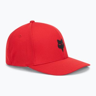 Cappello Fox Racing Fox Head Tech Flexfit da uomo rosso fuoco
