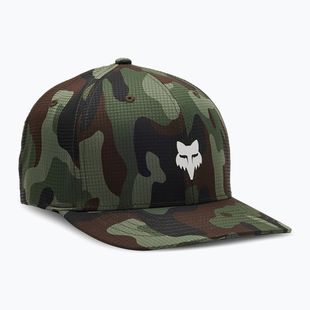 Cappello da baseball Fox Racing Fox Head Camo Tech Flexfit verde mimetico da uomo