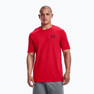 Maglietta Under Armour Sportstyle Left Chest SS da uomo rosso/nero