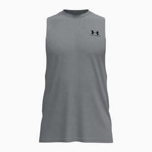 Maglia training da uomo Under Armour Left Chest Cut Off Tank steel light heather/black