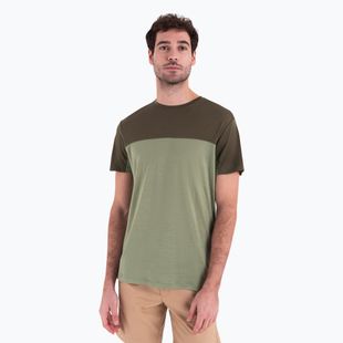 Icebreaker Merino Cool-Lite Sphere III SS Tee Colour Block Uomo Camicia da trekking lichene/loden