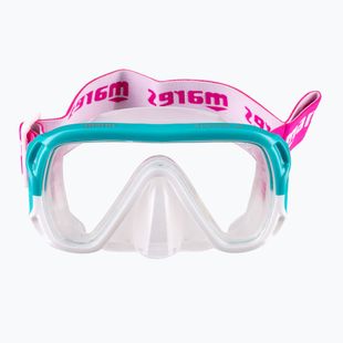 Maschera subacquea Mares Keewee Junior per bambini aqua / bianco / trasparente