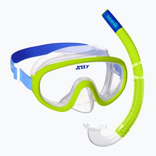 Mares Combo Jelly lime/blue/clear kit snorkeling per bambini