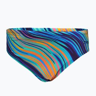 Slip da nuoto da uomo TYR Durafast Elite Riptidal Briefs verde acqua/arancio