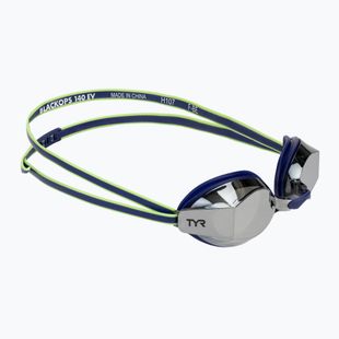 Occhialini da nuoto TYR Blackops 140 Ev Racing Specchiati navy/lime