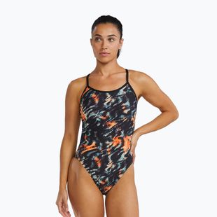 Costume da bagno intero da donna TYR Durafast Elite Validus Crosscutfit orange/aqua/black