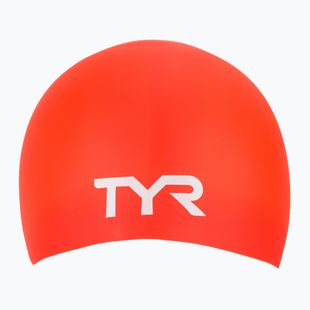 Cuffia da nuoto TYR Long Hair Wrinkle Free Silicone bright red
