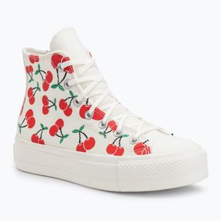 Scarpe da ginnastica da donna Converse Chuck Taylor All Star Lift Platform Cherries Hi egret/red/green