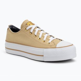 Scarpe da ginnastica Converse donna Chuck Taylor All Star Lift Platform Herringbone Stripe utility girasole/trek tan