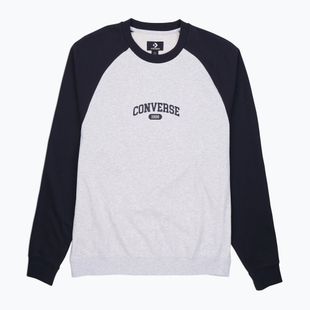 Felpa Converse Retro Chuck Raglan Crew Uomo 10027641-A03 light retro grey heather/bla