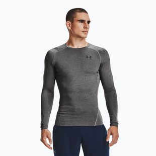 Under Armour HG Armour Comp carbon heather/nero da uomo, manica lunga da allenamento
