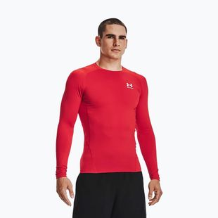 Under Armour HG Armour Comp rosso/bianco da uomo a maniche lunghe per l'allenamento