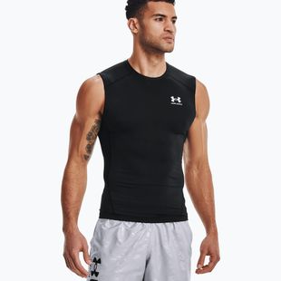 Canotta Under Armour HG Armour Comp nero/bianco da uomo per l'allenamento